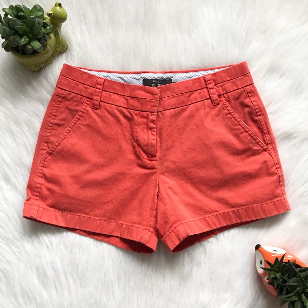 J.Crew 4" Chino Shorts • Orange